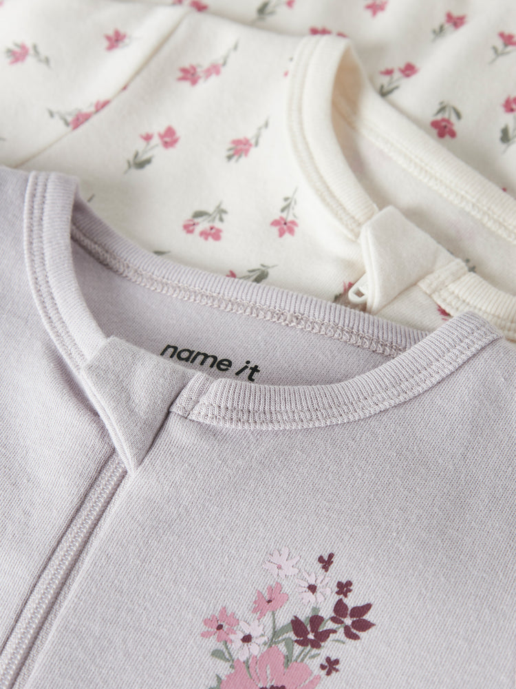 Βρεφικά φορμάκια σετ 2 τεμ NBFNIGHTSUIT 2P ZIP FF FLOWER NOOS 13250801 | 13250801