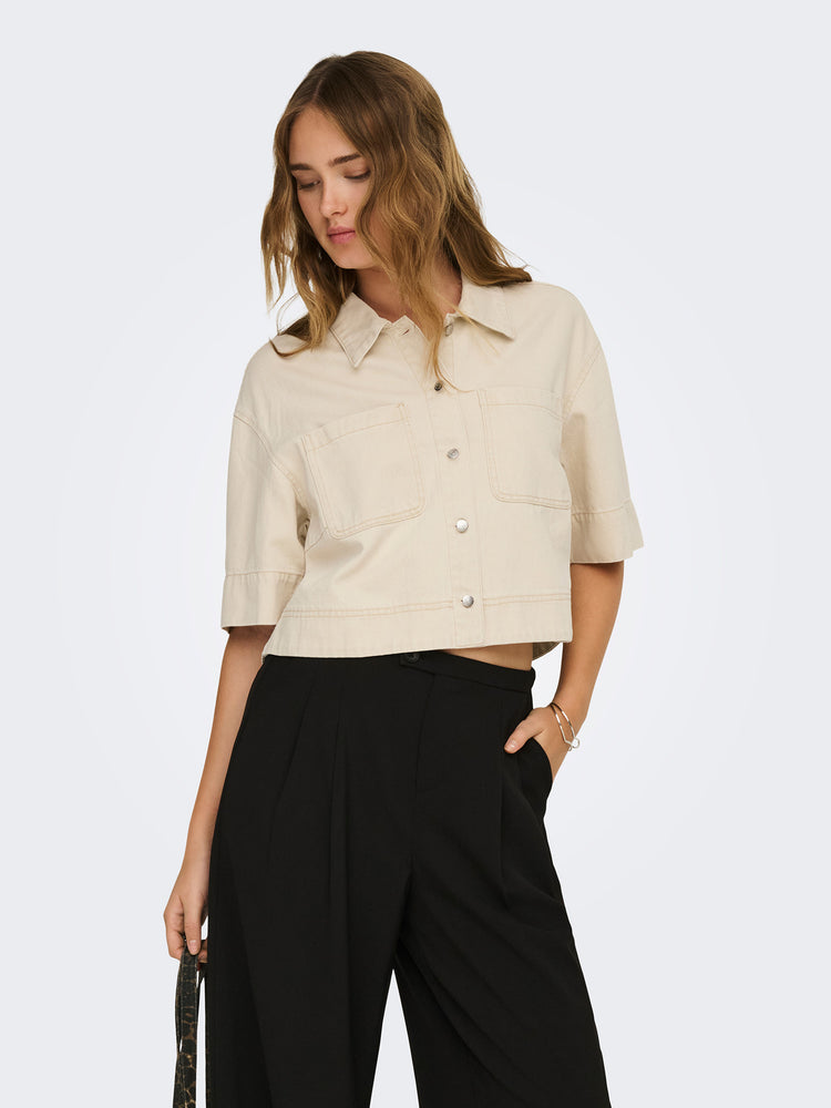 Γυναικείο τζάκετ κοντό ONLCLEO-MAISA S/S CROP SHIRT PNT 15367375 | 15367375