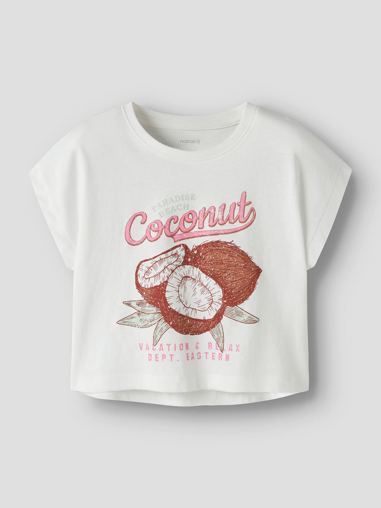 Εφηβική μπλούζα crop coconut NKFVILMA CAPSL CROP TOP F1 NOOS 13215793 | 13215793