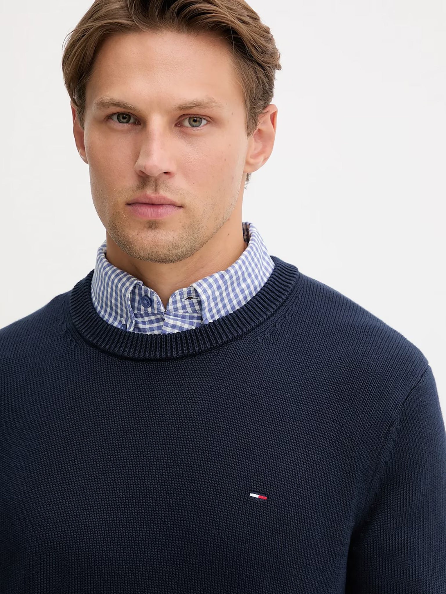 Ανδρική μπλούζα πλεκτή TJM SLIM ESS SWEATER EXT DM0DM21787C1G | DM0DM21787C1G