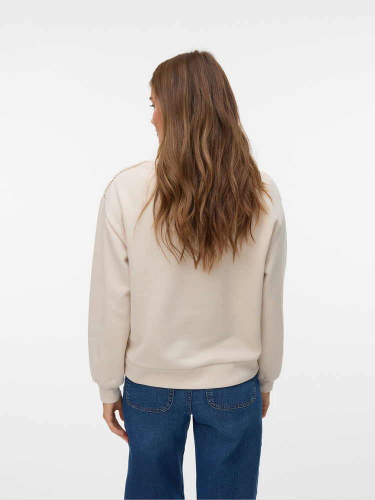 Γυναικεία μπλούζα φούτερ VMDAISY PEARL O-NECK SWEAT JRS 10338101 | 10338101