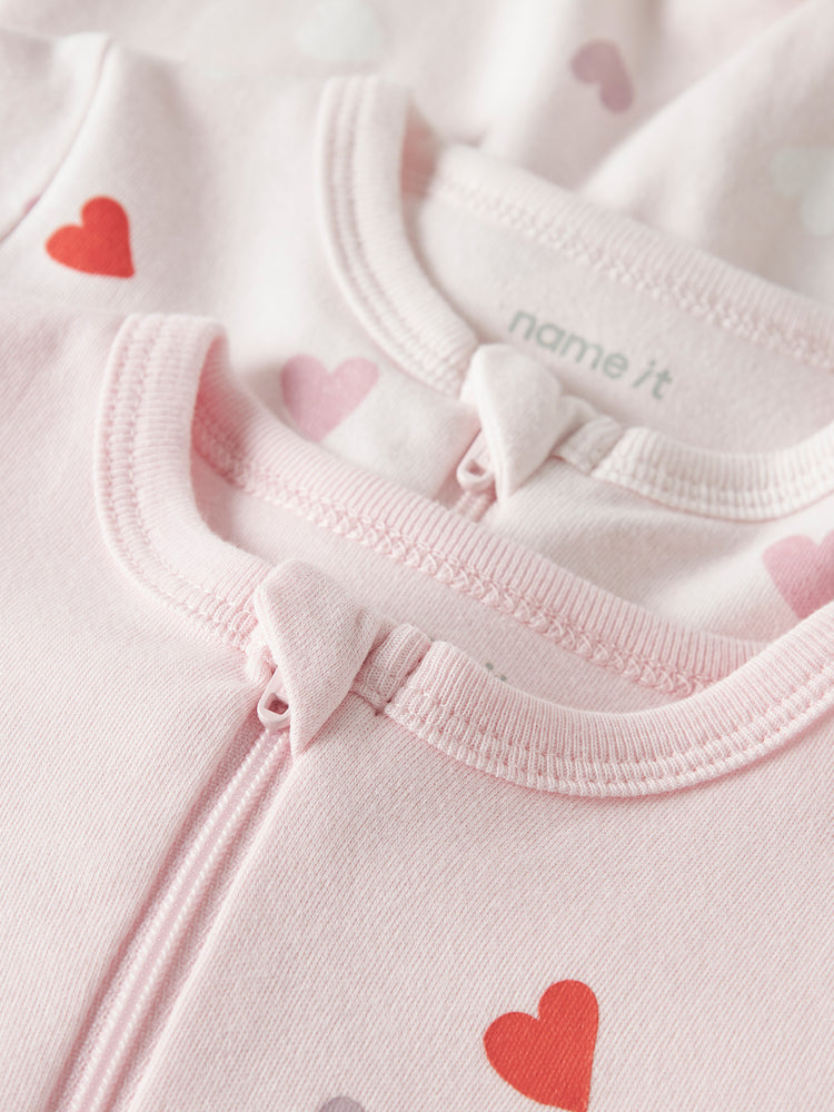 Βρεφικά φορμάκια σετ 2 τεμ hearts NBFNIGHTSUIT 2P ZIP FF CAR. HEART NOOS 13250806 | 13250806