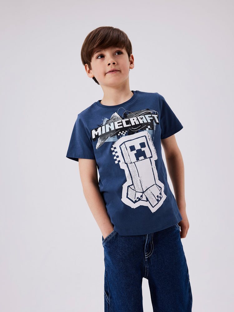 Εφηβική μπλούζα με τύπωμα NKMJIN MINECRAFT SS TOP BOX NOOS BFU 13232367 | 13232367