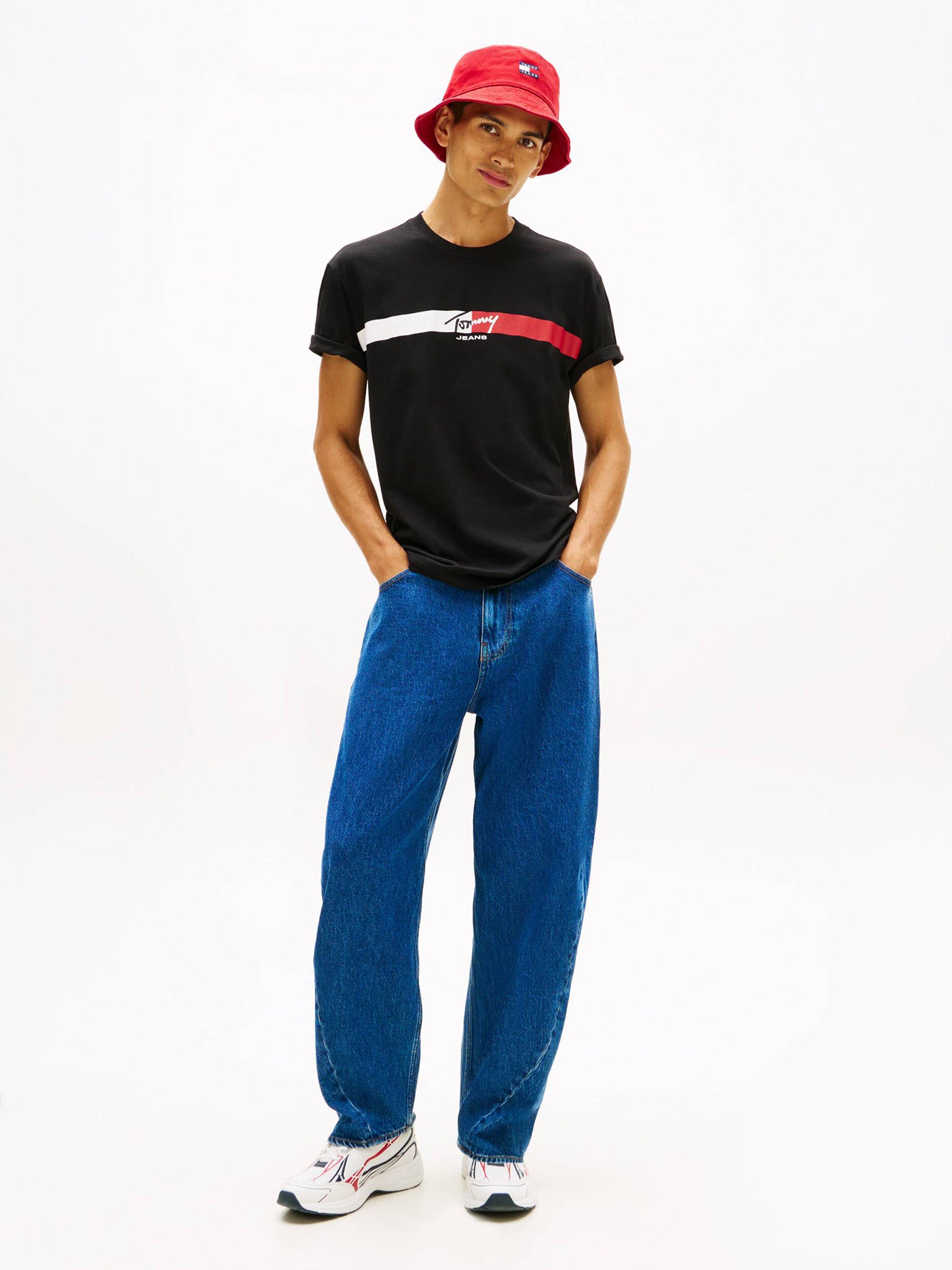 Ανδρικό t-shirt TJM REG SIGNATURE STRIPE T EXT DM0DM22539BDS | DM0DM22539BDS