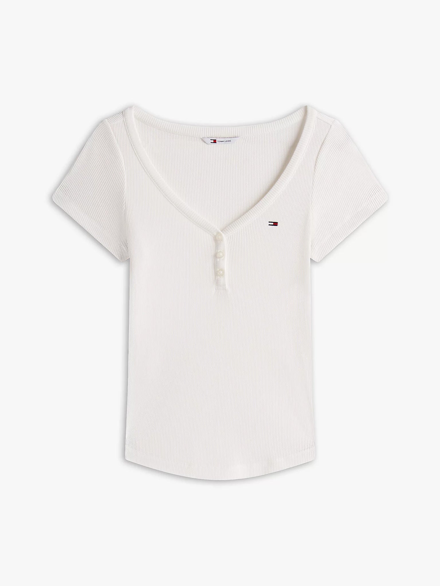 Γυναικείο t-shirt TJW SLIM HENLEY WAFFLE SS DW0DW20902YBL | DW0DW20902YBL