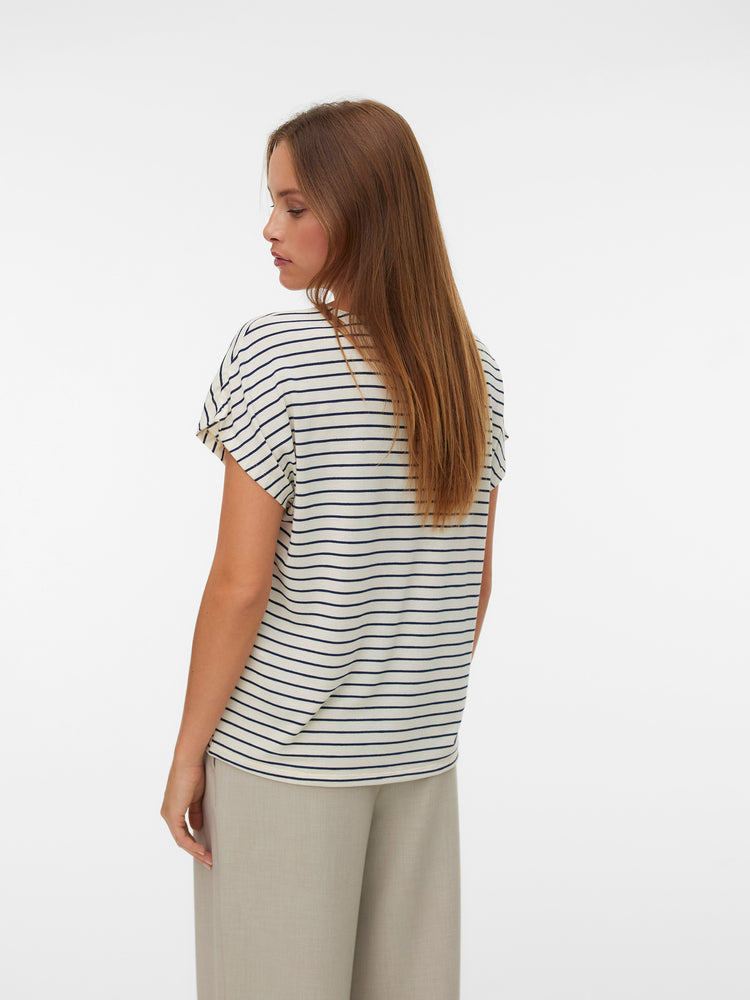 Γυναικεία μπλούζα ριγέ VMHOLLI CAP SLEEVE O-NECK TOP JRS 10339728 | 10339728