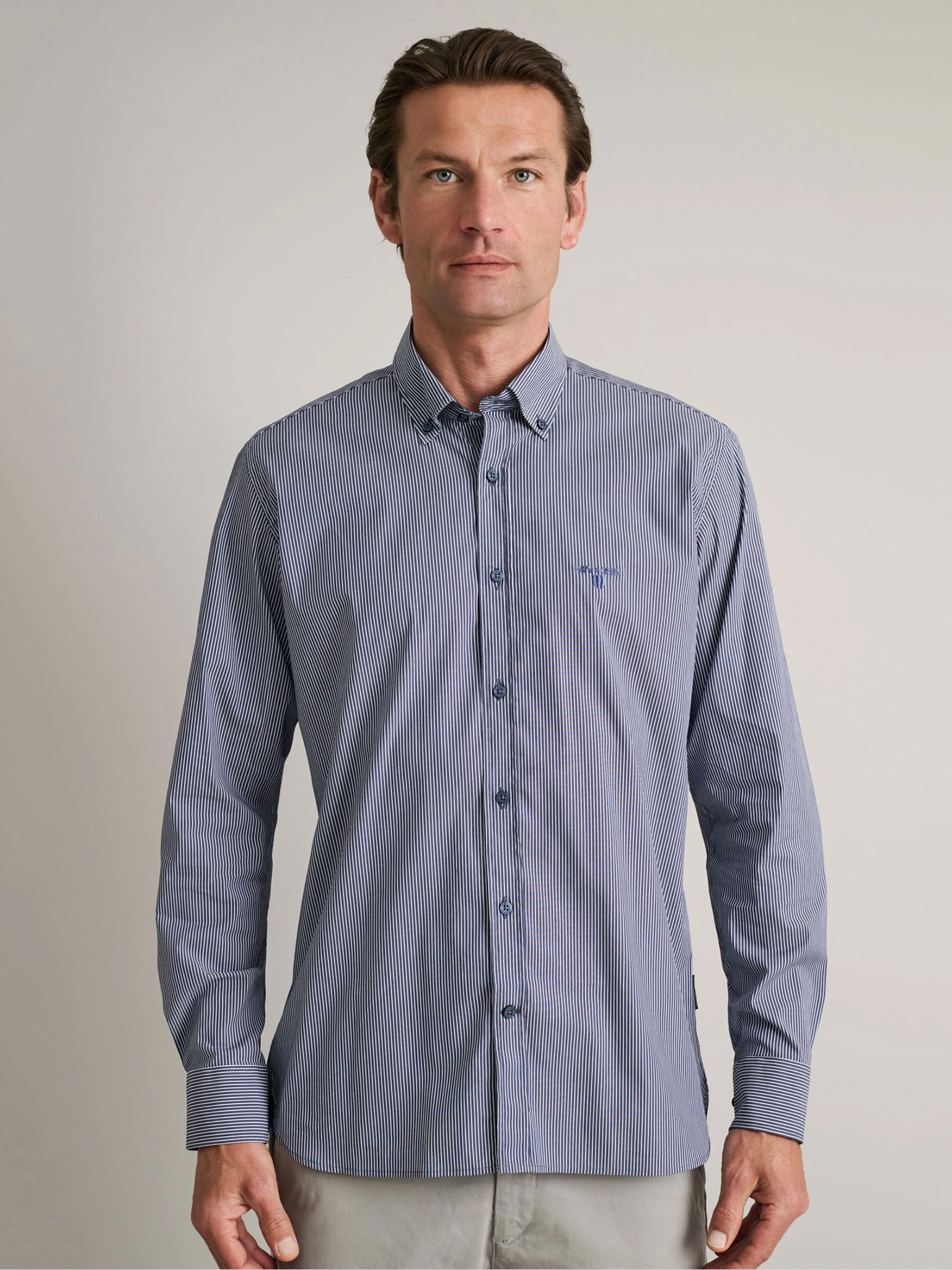 Ανδρικό πουκάμισο dark blue/white 24NG.CA260/1B | 24NG.CA260/1B