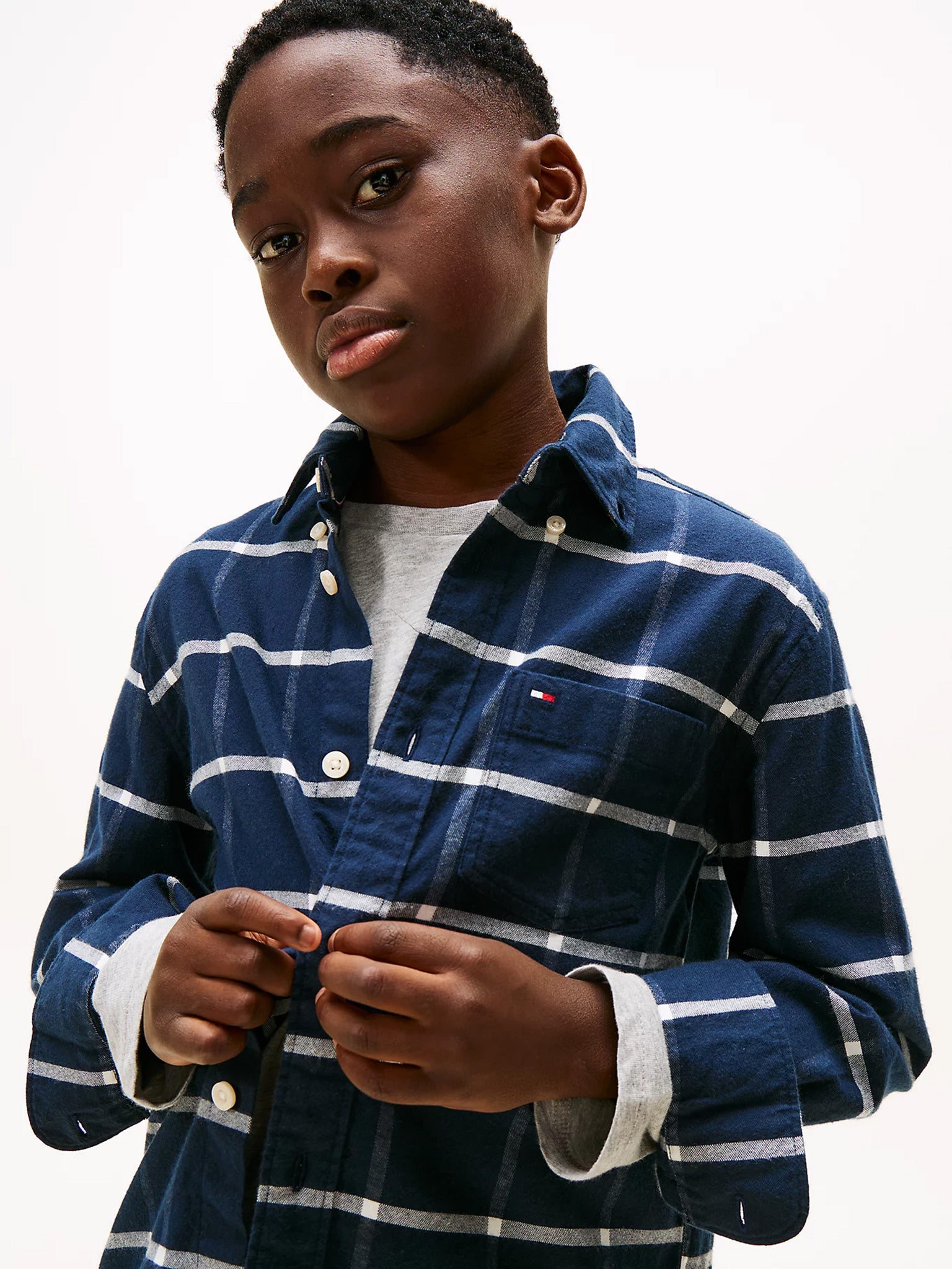 Παιδικό πουκάμισο καρό WINDOW PANE CHECK SHIRT LS KB0KB10096BDS | KB0KB10096BDS