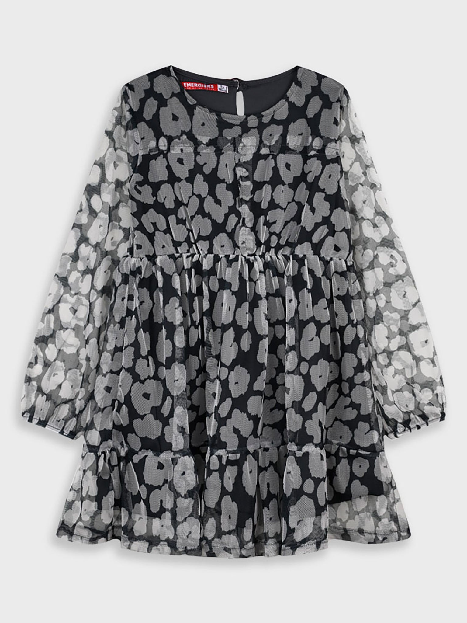 Εφηβικό φόρεμα με διαφάνεια 16-125210-7 | 16-125210-7