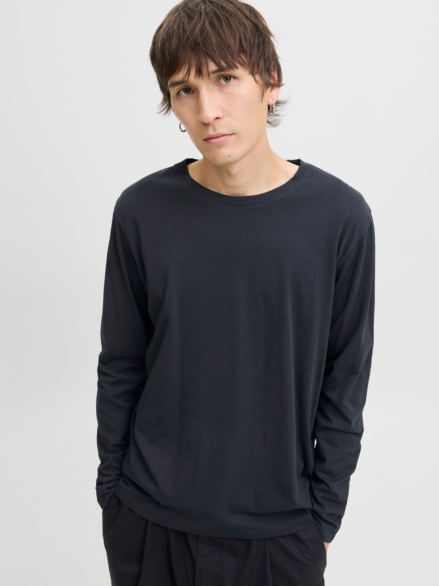 Ανδρική μπλούζα JJEORGANIC BASIC TEE LS O-NECK NOOS 12279538 | 12279538