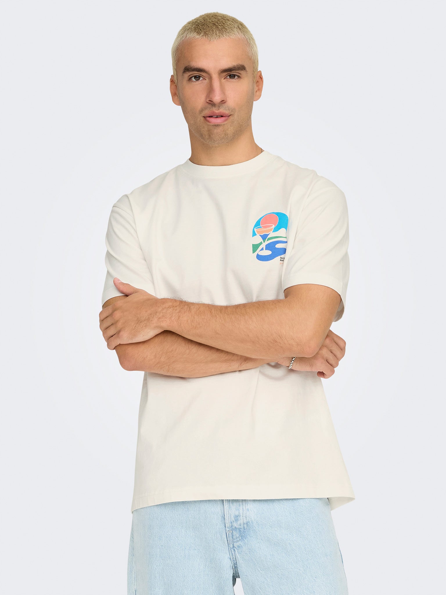 Ανδρικό t-shirt ONSPALM DAYS PRINT RLX SS TEE 22033417 | 22033417
