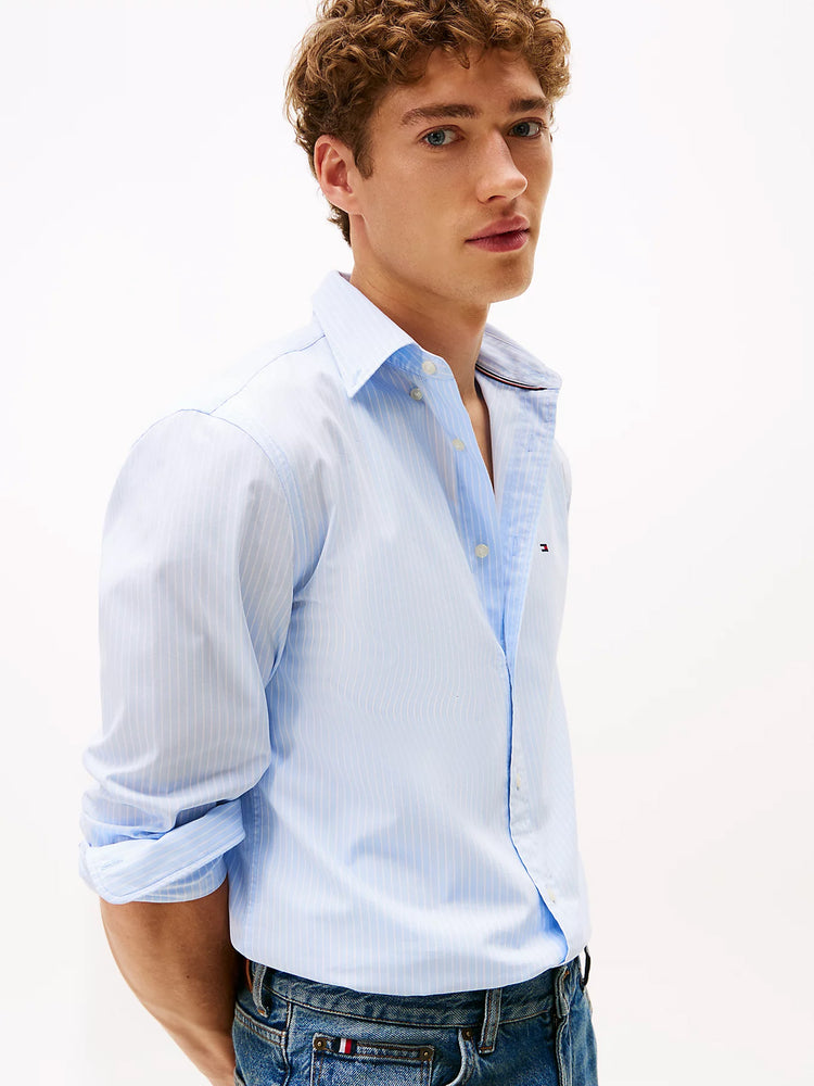 Ανδρικό πουκάμισο ριγέ CORE HAIRLINE POPLIN RF SHIRT MW0MW413990A4 | MW0MW413990A4