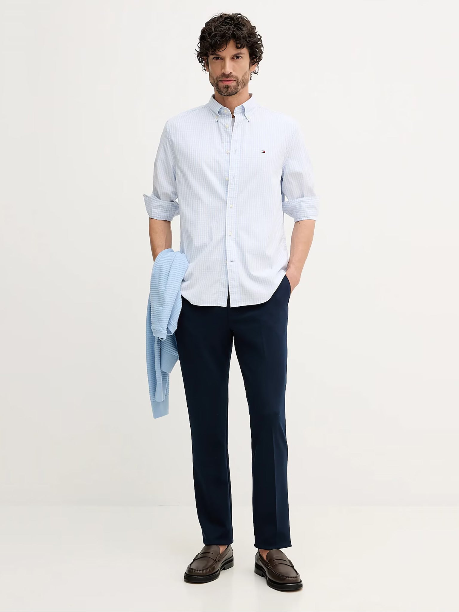 Ανδρικό πουκάμισο καρό FLEX POPLIN BIG GINGHAM RF SHIRT MW0MW417130MT | MW0MW417130MT