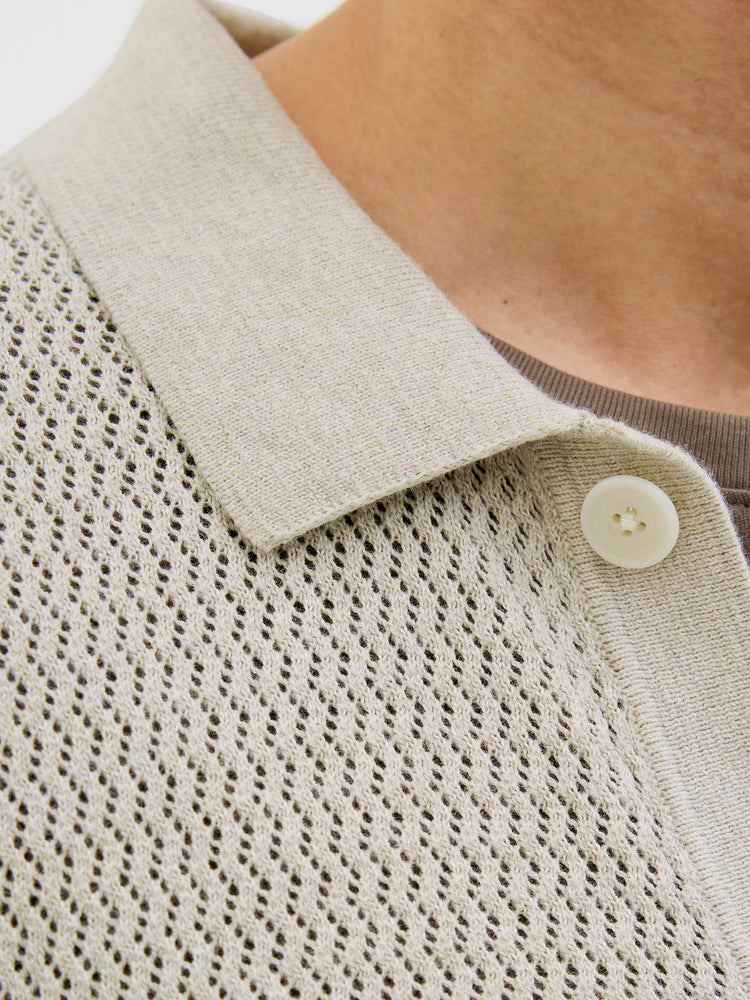 Ανδρικό polo πλεκτό JPRBLAARTO KNIT POLO SS LN 12273474 | 12273474