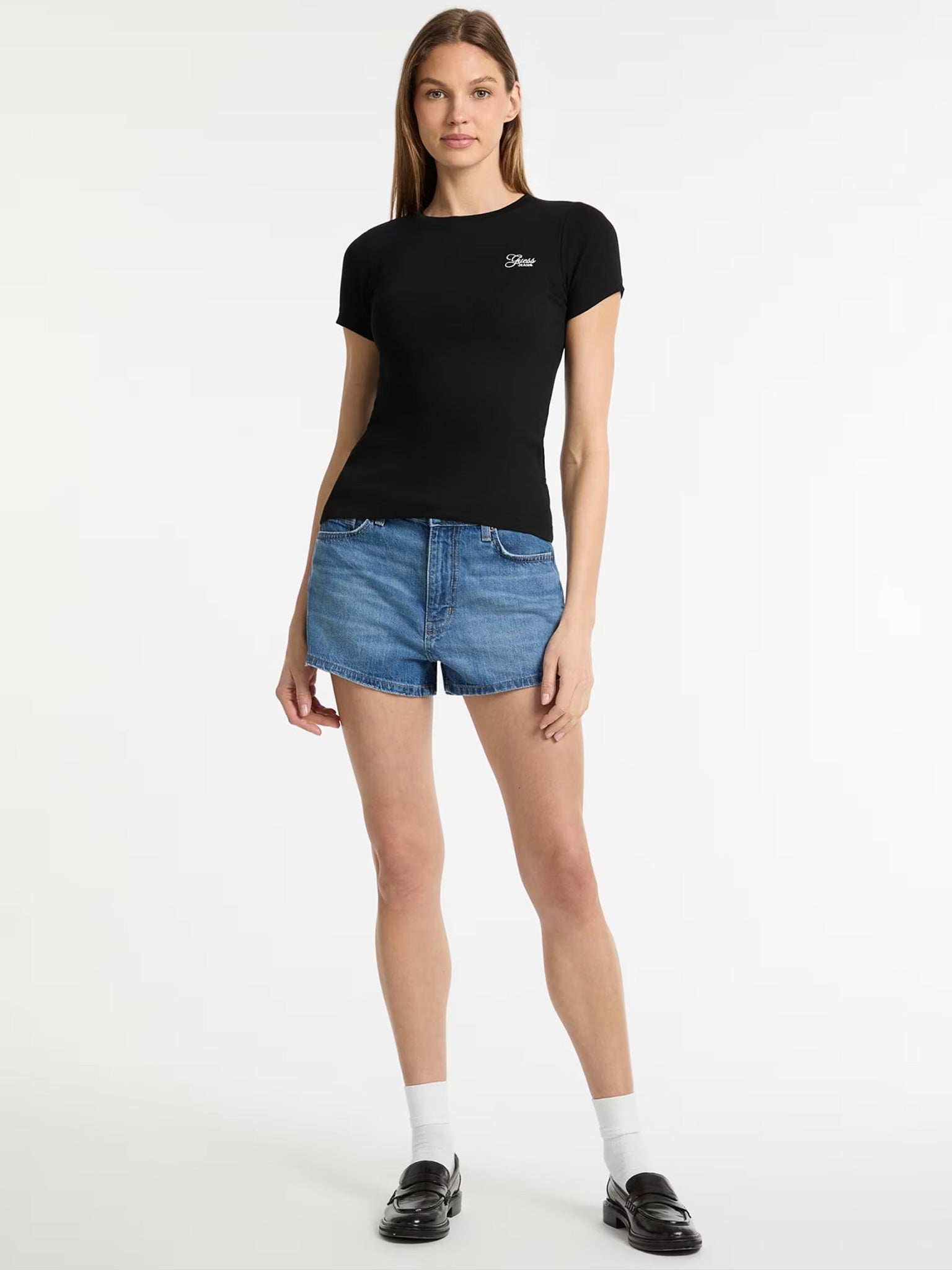 Γυναικείο t-shirt ριπ embro slim - organic cotton gunnar rib W5GP62KA0H1JBLK | W5GP62KA0H1JBLK