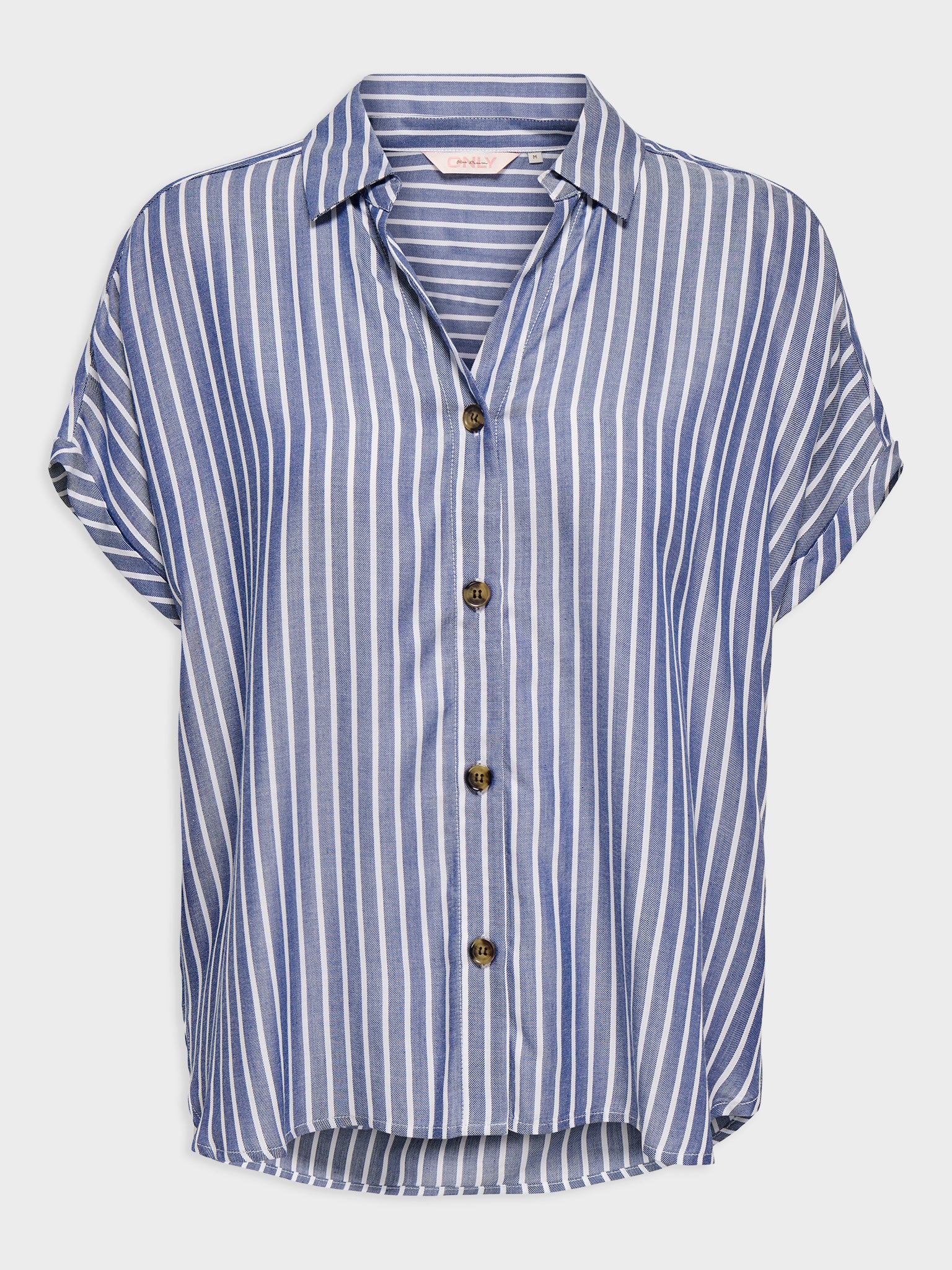 Γυναικείο πουκάμισο ριγέ ONLGIBSI-PUORI SS V-NECK SHIRT WVN 15370650 | 15370650