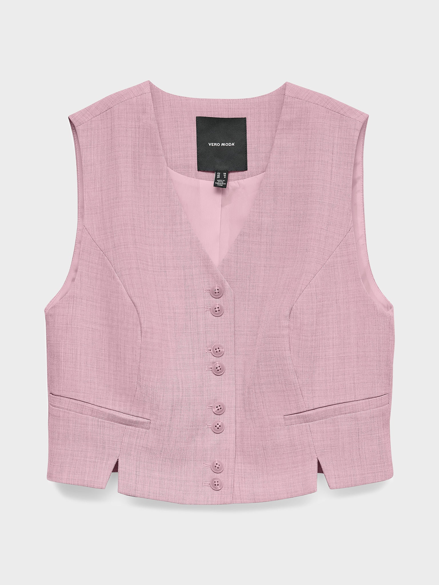 Γυναικείο γιλέκο bleached mauve VMCASSIDY SL SLIT WAISTCOAT 10346070 | 10346070