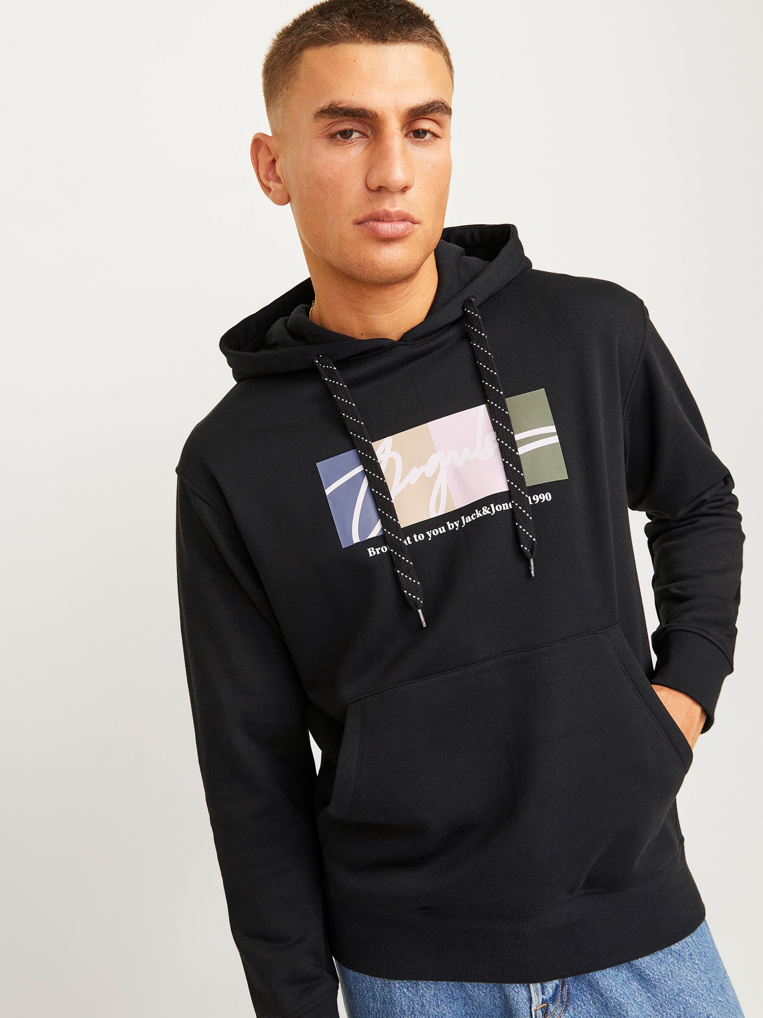 Ανδρική μπλούζα φούτερ JORPORTLAND BLOCK SWEAT HOOD LN 12262421 | 12262421