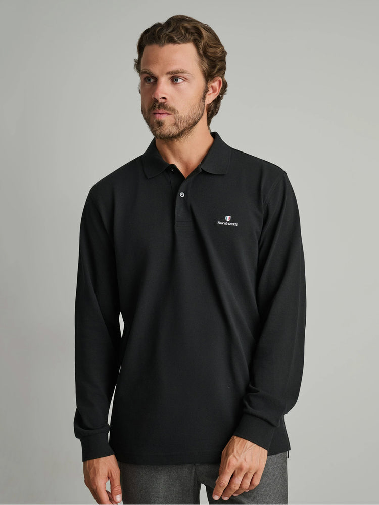 Ανδρική μπλούζα polo black 24GE.500.8 | 24GE.500.8
