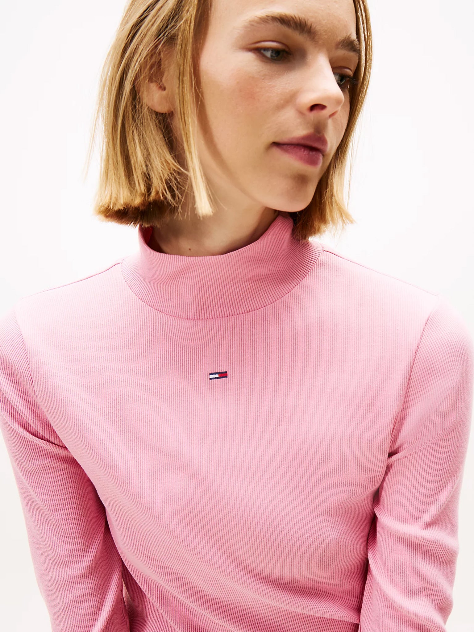 Γυναικεία μπλούζα ριπ TJW ESSENTIAL MOCK NECK DW0DW19830THC | DW0DW19830THC