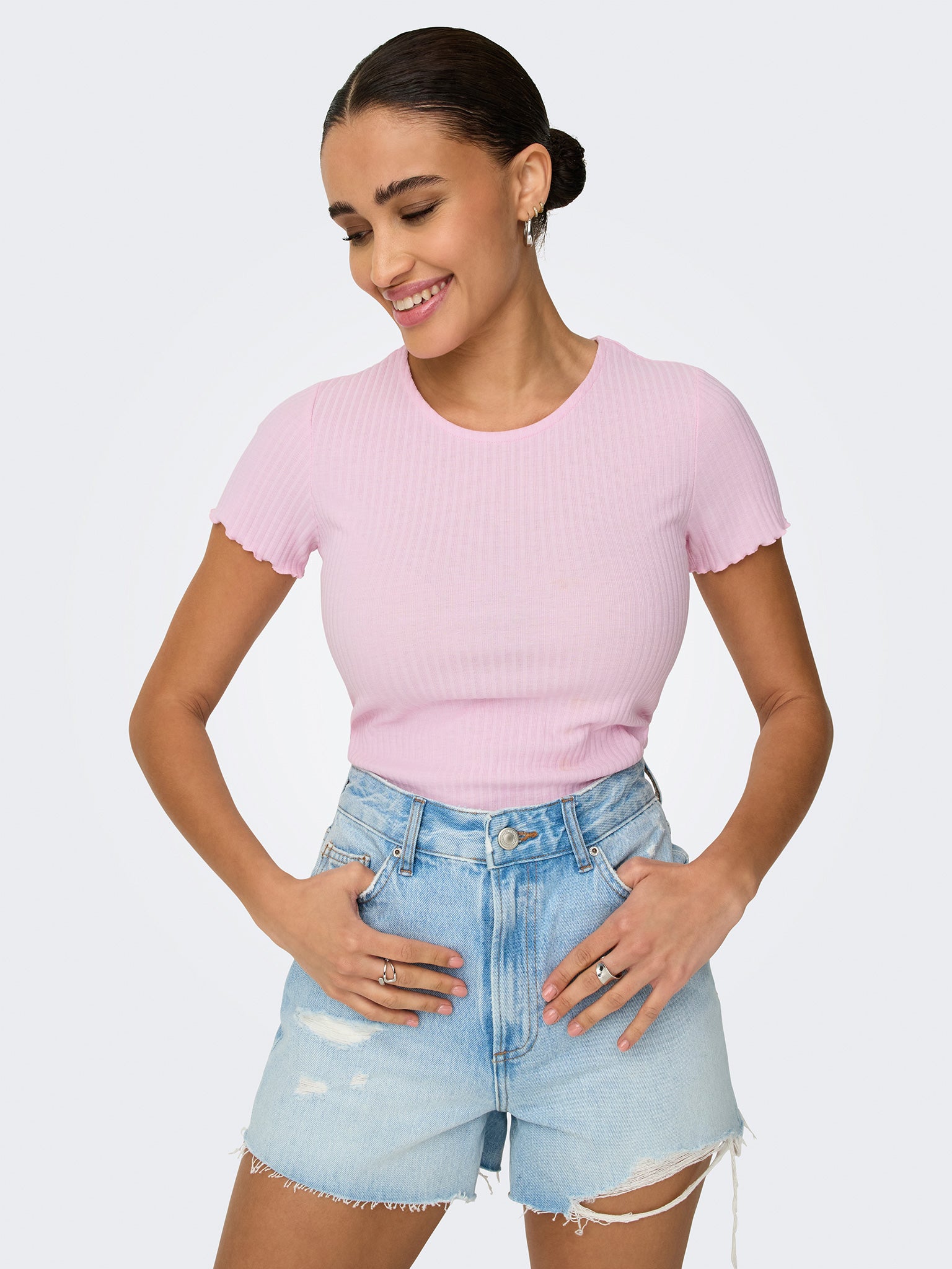Γυναικεία μπλούζα crop ριπ ONLEMMA S/S SHORT TOP NOOS JRS 15201206 | 15201206