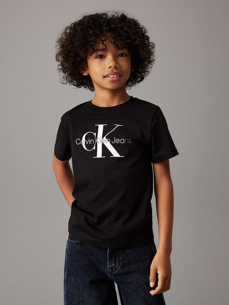 Παιδική μπλούζα μακό CK MONOGRAM SS T-SHIRT IU0IU00676BEH | IU0IU00676BEH