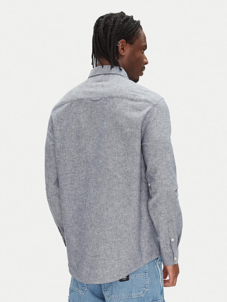 Ανδρικό πουκάμισο μελανζέ TJM REG LINEN BLEND LS SHIRT DM0DM20875C1G | DM0DM20875C1G