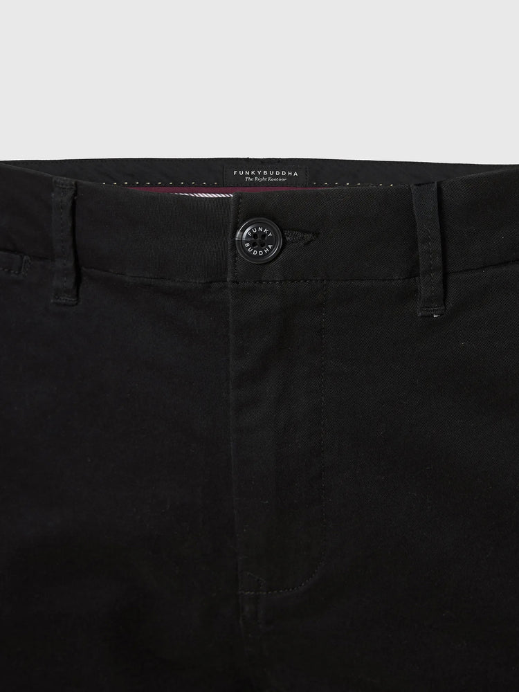 Ανδρικό παντελόνι chinos black FBM014-001-02 | FBM014-001-02