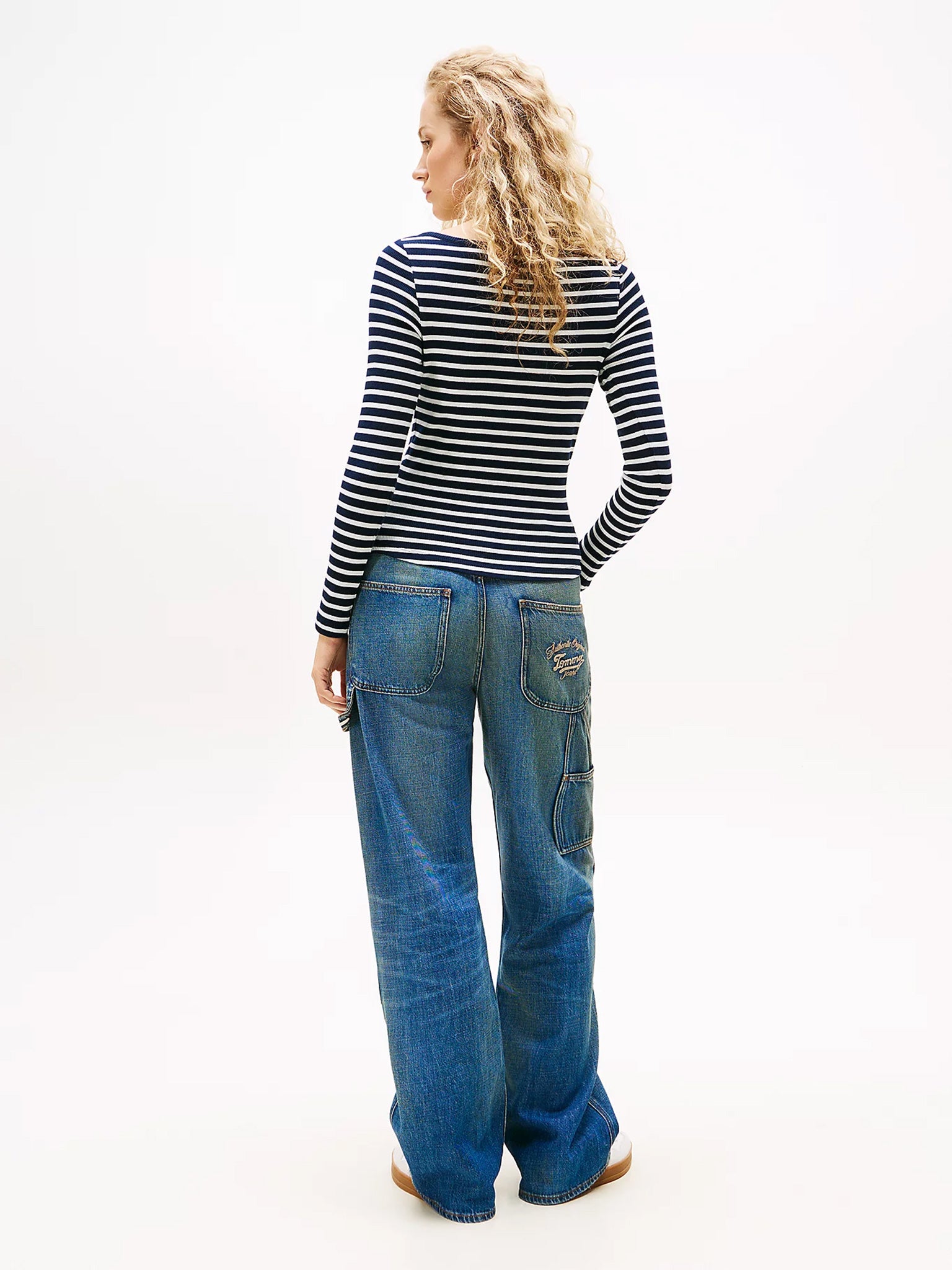Γυναικεία μπλούζα ριγέ TJW SLIM HENLEY WAFFLE LS DW0DW209030A6 | DW0DW209030A6