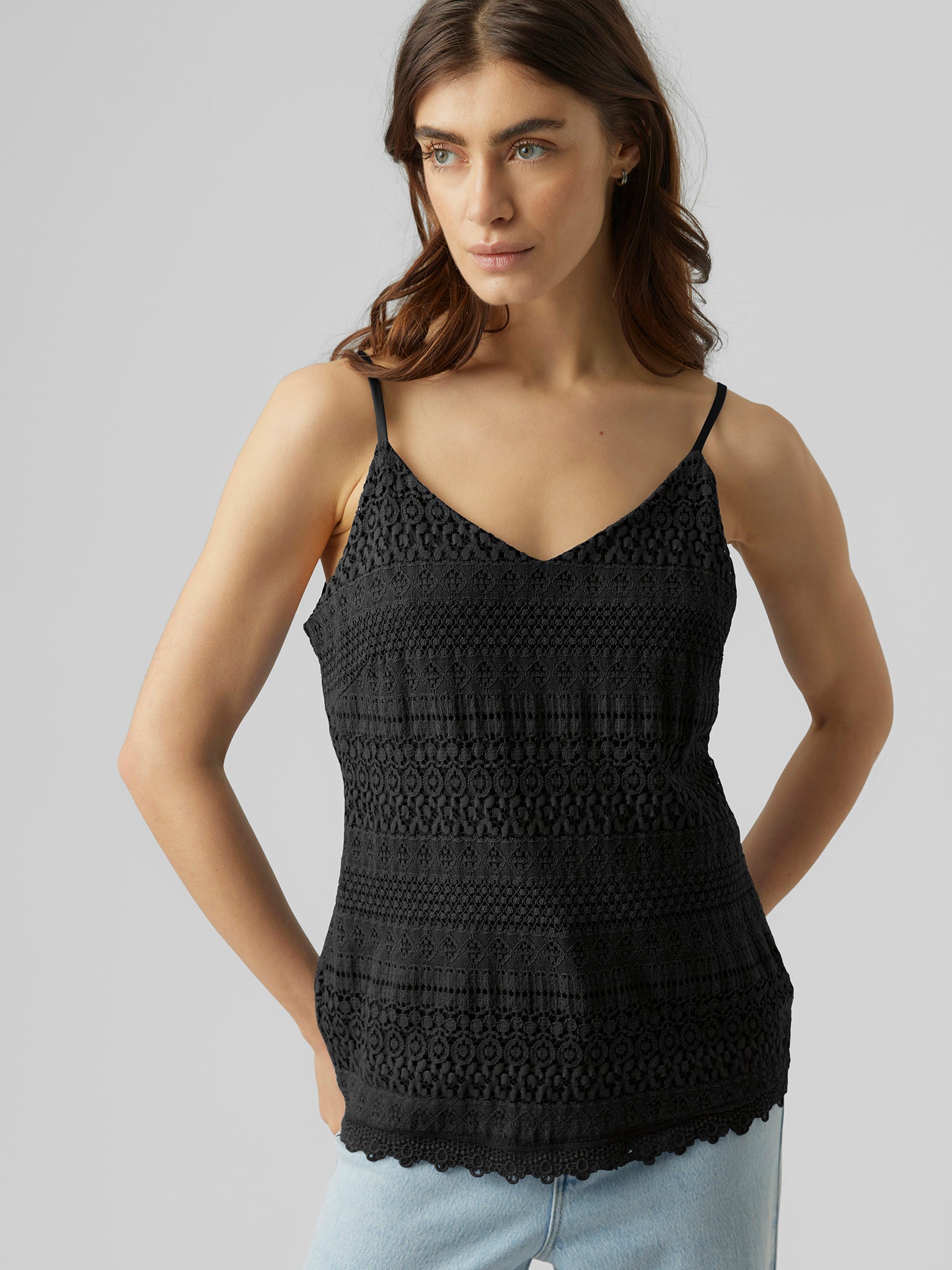 Γυναικείο top διάτρητο VMHONEY LACE SINGLET WVN 10190150 | 10190150