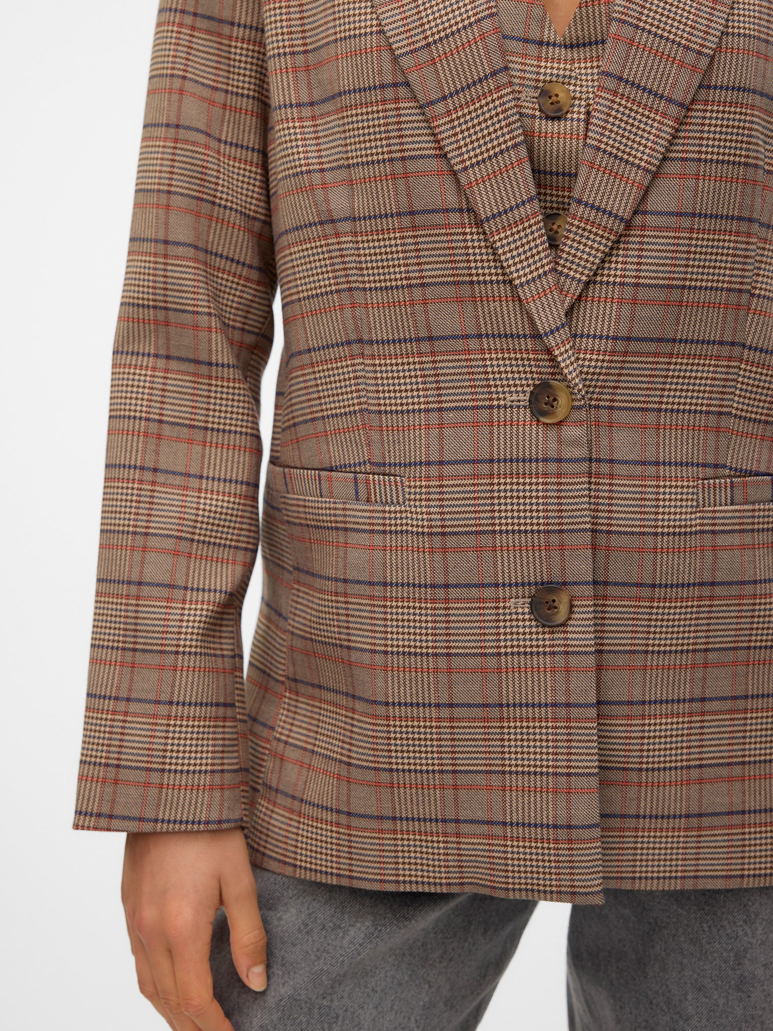 Γυναικείο blazer VMELLIE LS LOOSE CHECK BLAZER 10312851 | 10312851