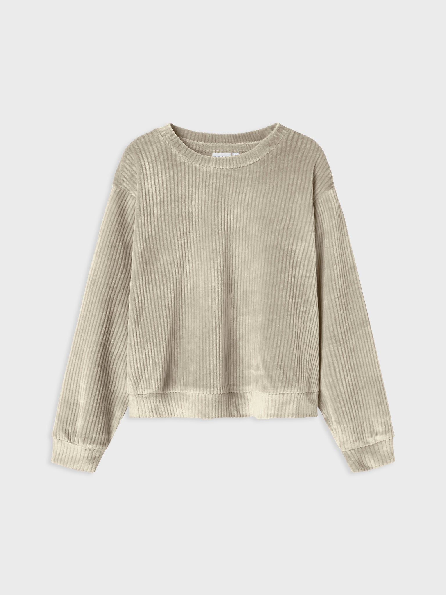 Εφηβική μπλούζα βελούδο Cement NKFVELOA LS VELVET SHORT TOP 13235119 | 13235119