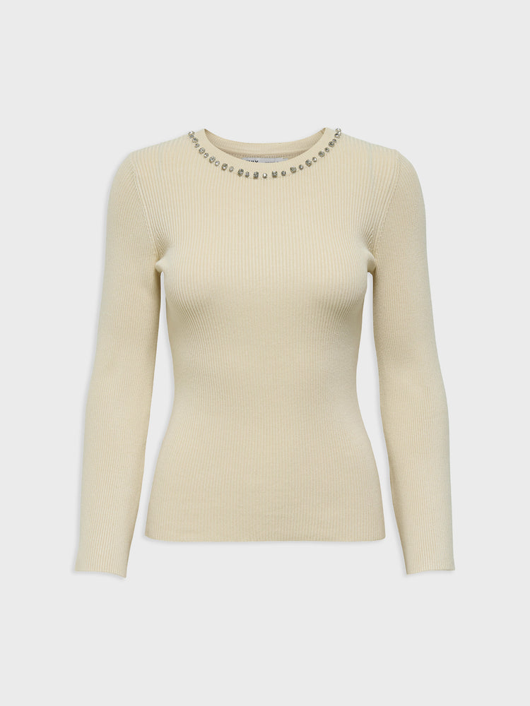 Γυναικεία μπλούζα ψιλή πλέξη ONLNATASCHA LS BLING O-NECK CC KNT 15350822 | 15350822