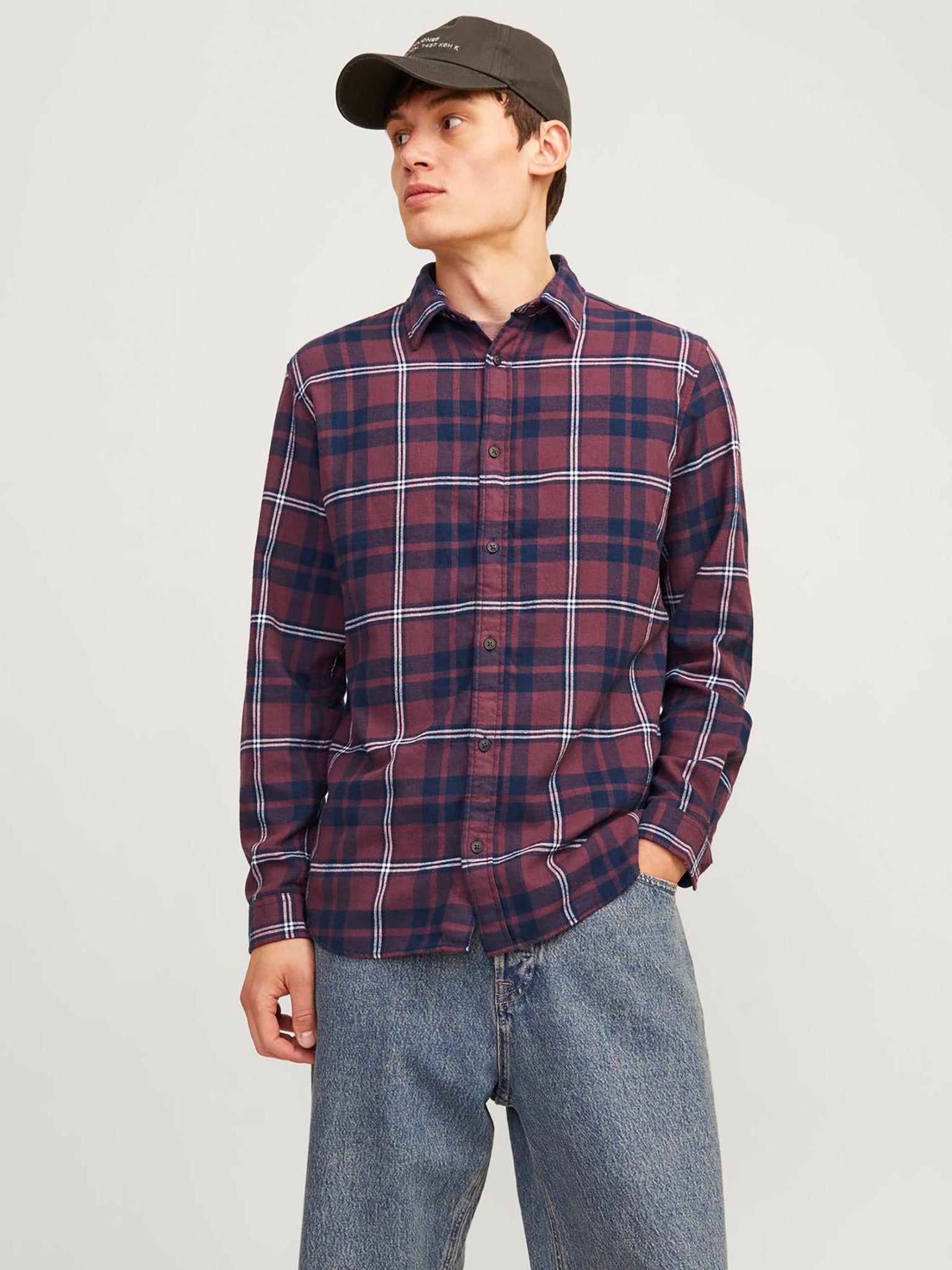 Ανδρικό πουκάμισο καρό JJJOSHUA FALL FLANNEL SHIRT LS 12258429 | 12258429