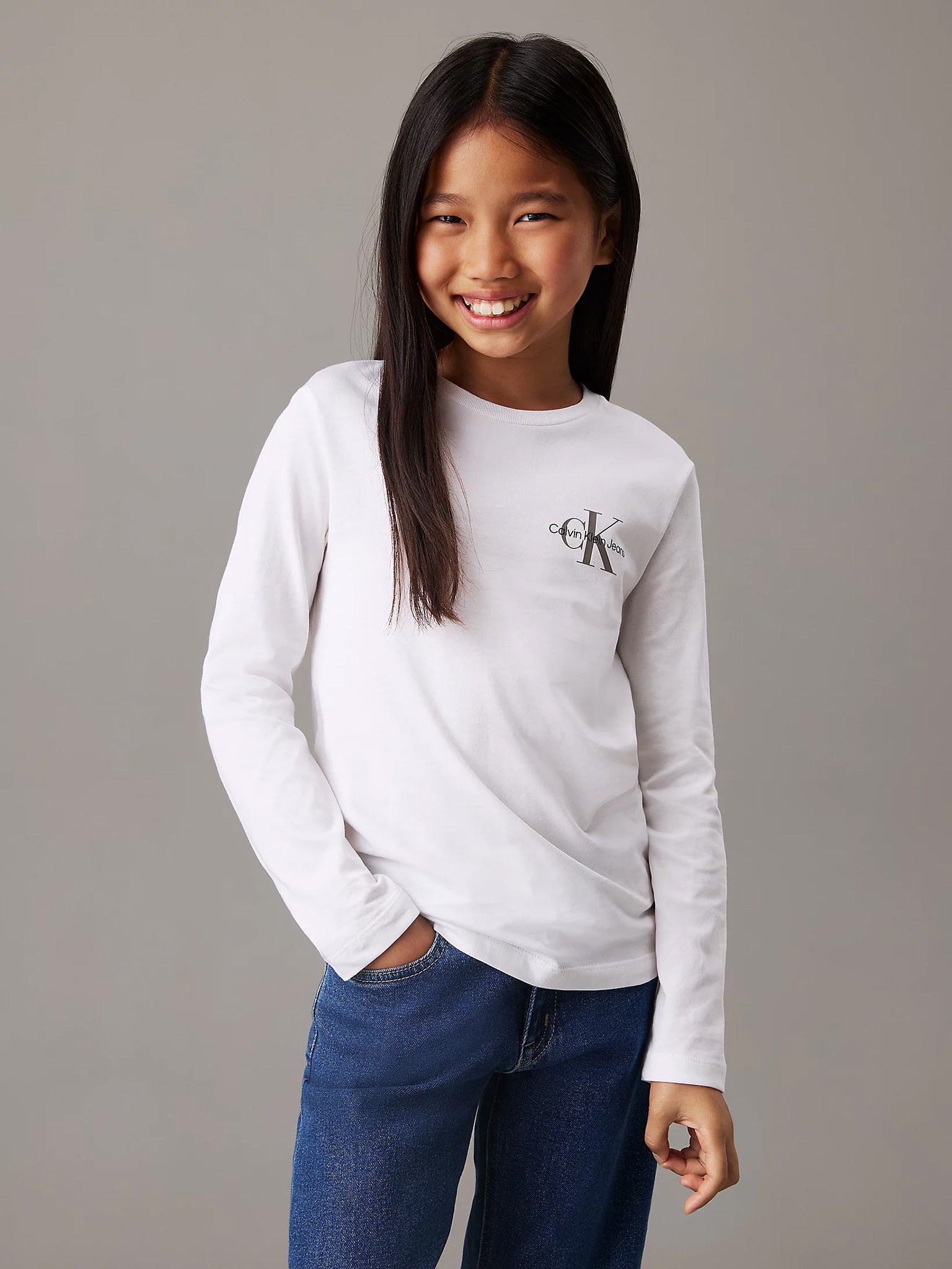 Εφηβική μπλούζα μακό CHEST MONOLOGO LS T-SHIRT IU0IU00677YAF | IU0IU00677YAF