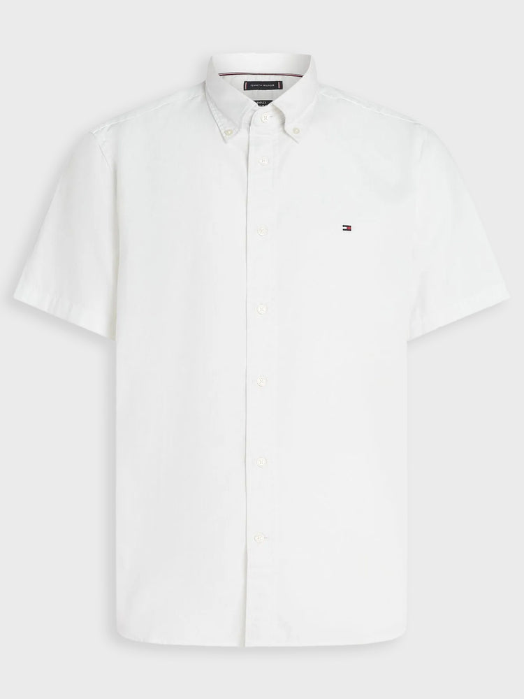 Ανδρικό πουκάμισο FLEX POPLIN SOLID S/S SHIRT MW0MW42248YCF | MW0MW42248YCF