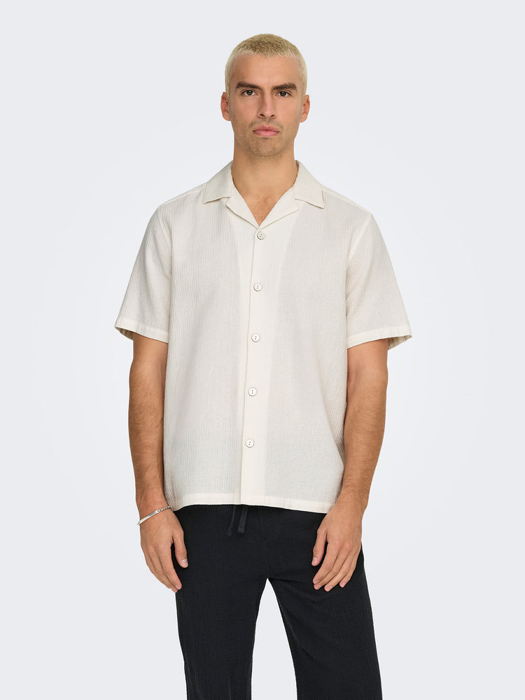 Ανδρικό πουκάμισο ONSBERTIL WAFFLE SS RESORT SHIRT 22032054 | 22032054