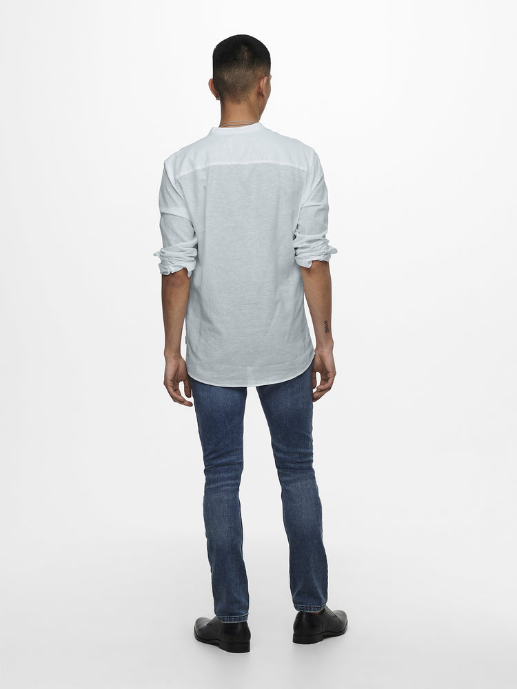Ανδρικό πουκάμισο ONSCAIDEN LIFE LS LINEN BLEND MAO NOOS 22019173 | 22019173