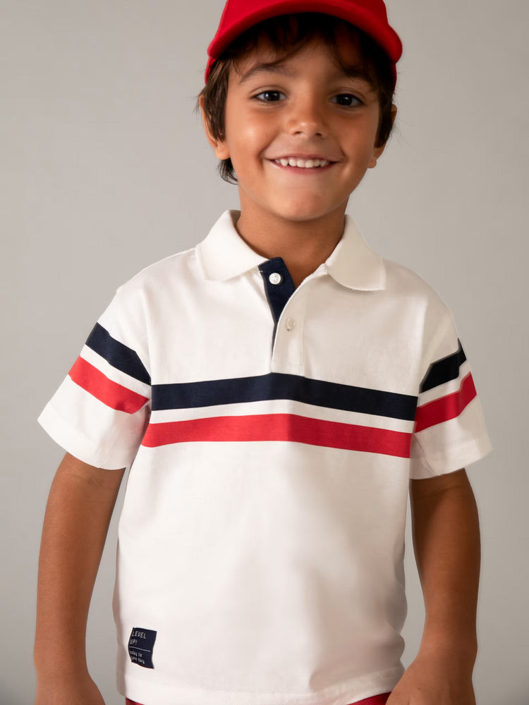 Παιδική μπλούζα polo λωρίδες | 26-03107-037