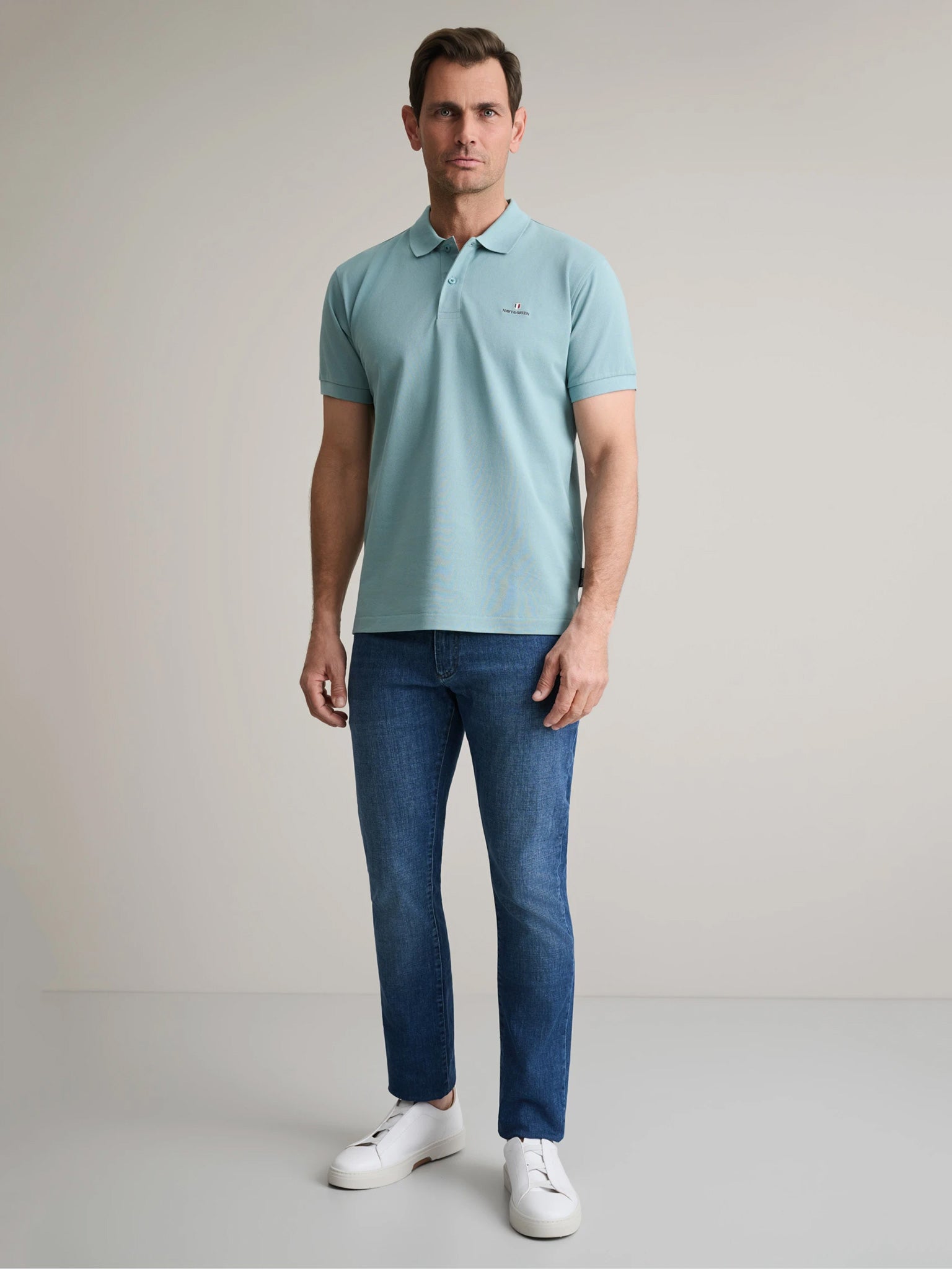 Ανδρικό polo dusty turquoise 24GE.300.9 | 24GE.300.9