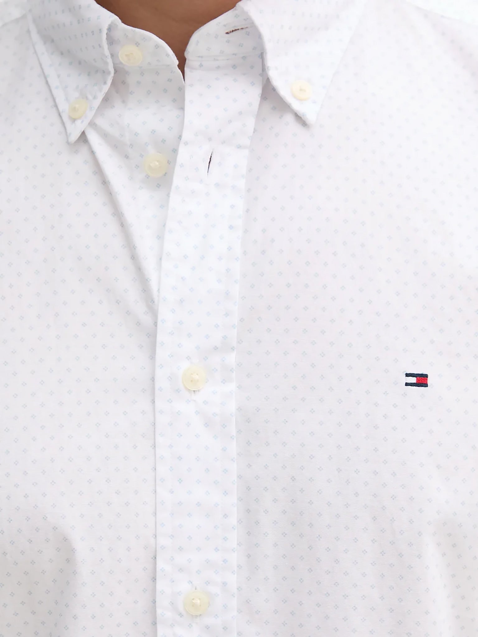 Ανδρικό πουκάμισο μικροσχέδιο FLEX POPLIN FAKE SOLID RF SHIRT MW0MW394370K4 | MW0MW394370K4