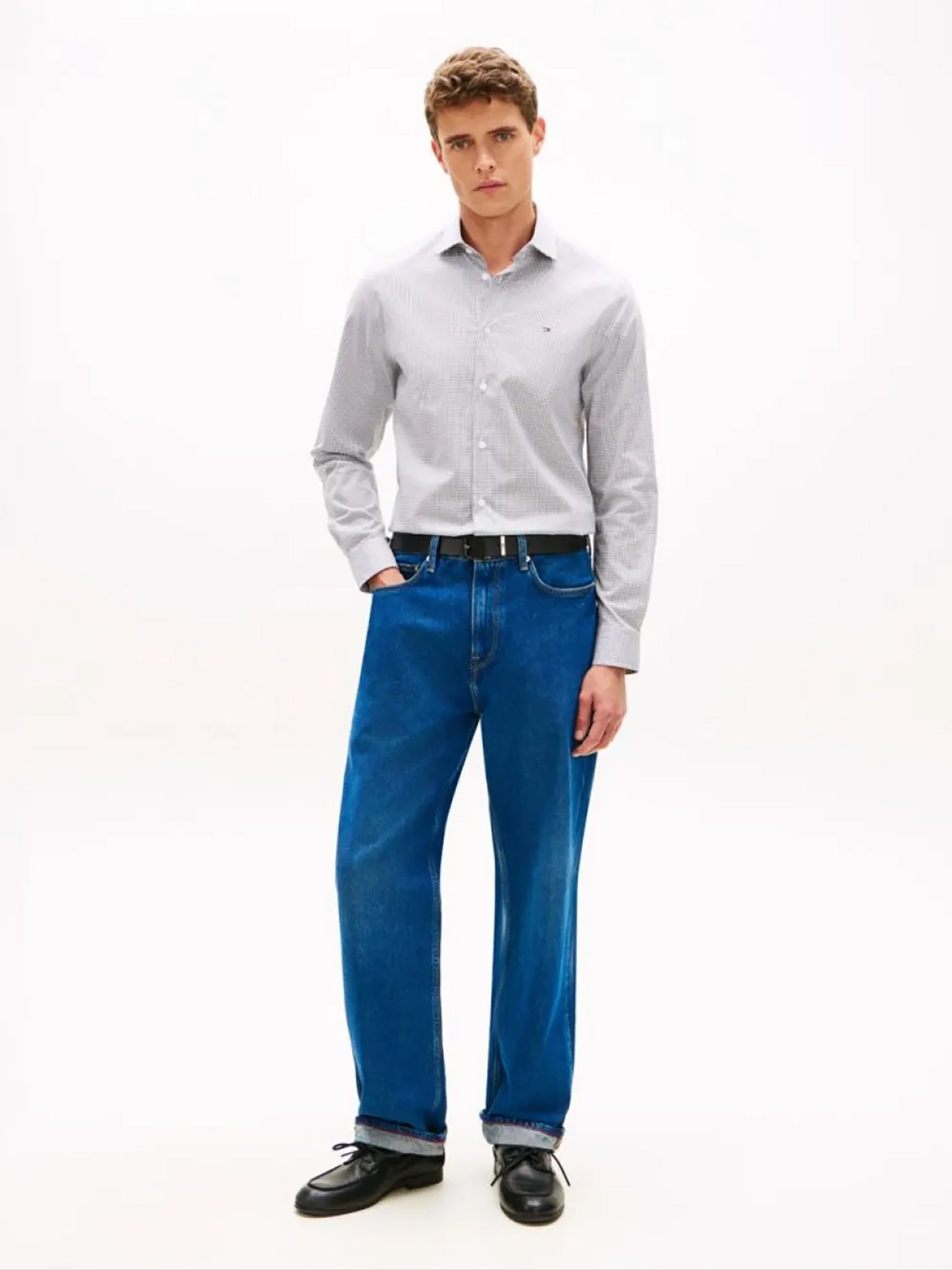 Ανδρικό πουκάμισο καρό CL MINI GINGHAM CHECK SHIRT MW0MW42931BDS | MW0MW42931BDS