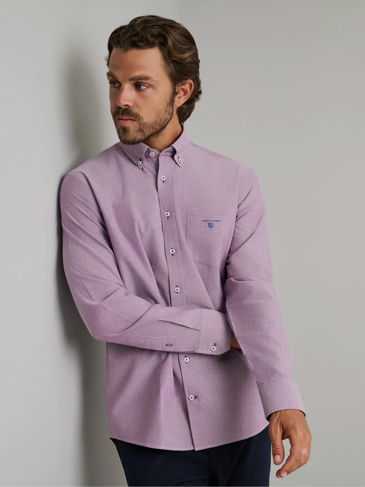Ανδρικό πουκάμισο violet 24NG.KR130/1B.1 | 24NG.KR130/1B.1