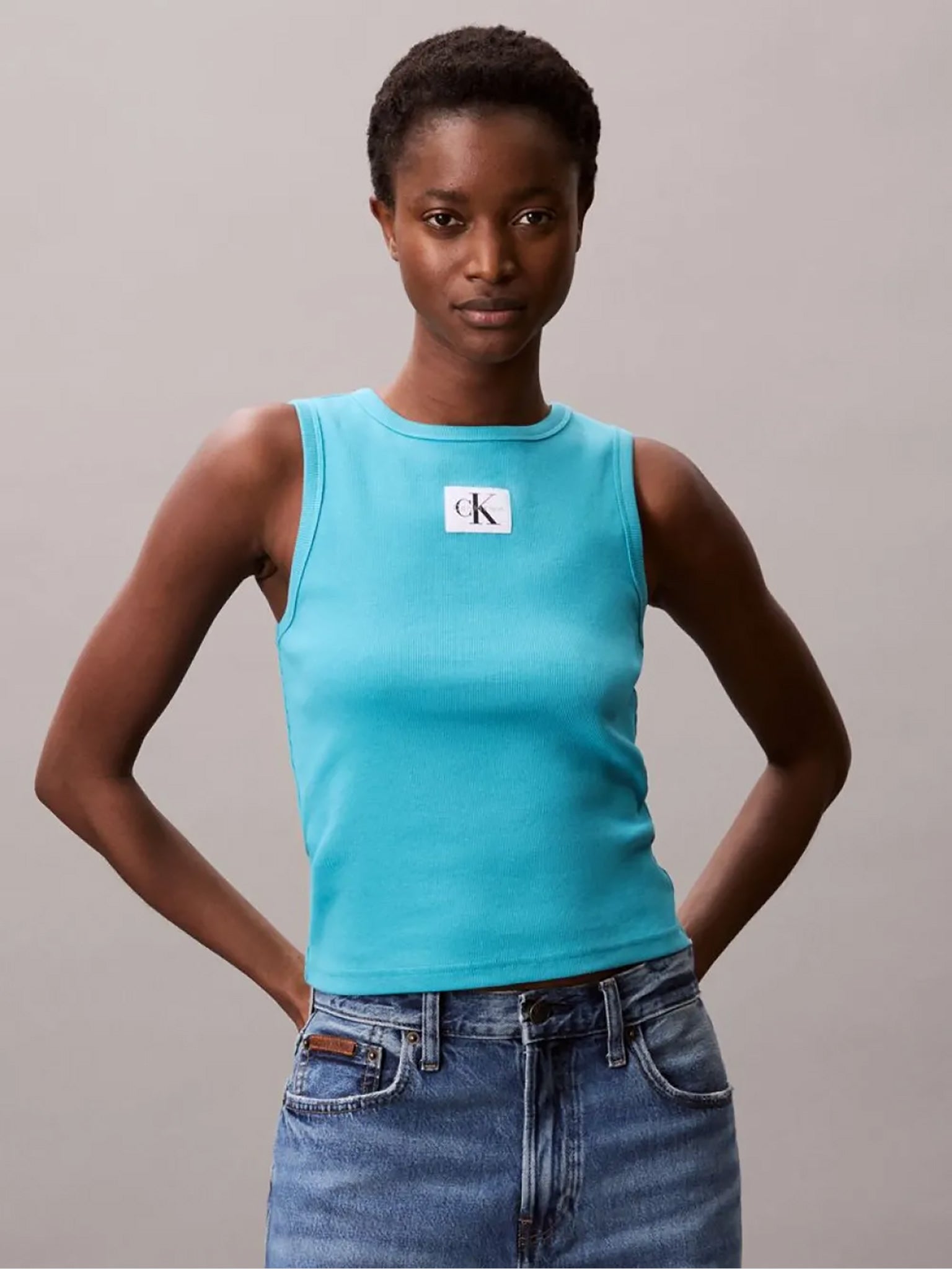 Γυναικεία μπλούζα ριπ A - WVN LBL 2X2 CTTN LV047C201GXEG | LV047C201GXEG