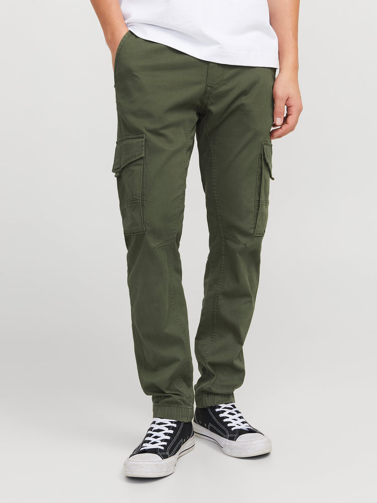 Ανδρικό παντελόνι cargo JPSTPAUL FLAKE CARGO OLIVE NIGHT NOOS 12141844 | 12141844