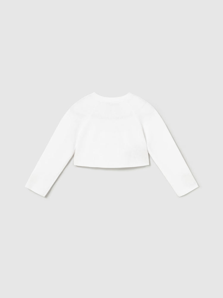 Βρεφική ζακέτα με ασημί κλωστή | 26-00302-078