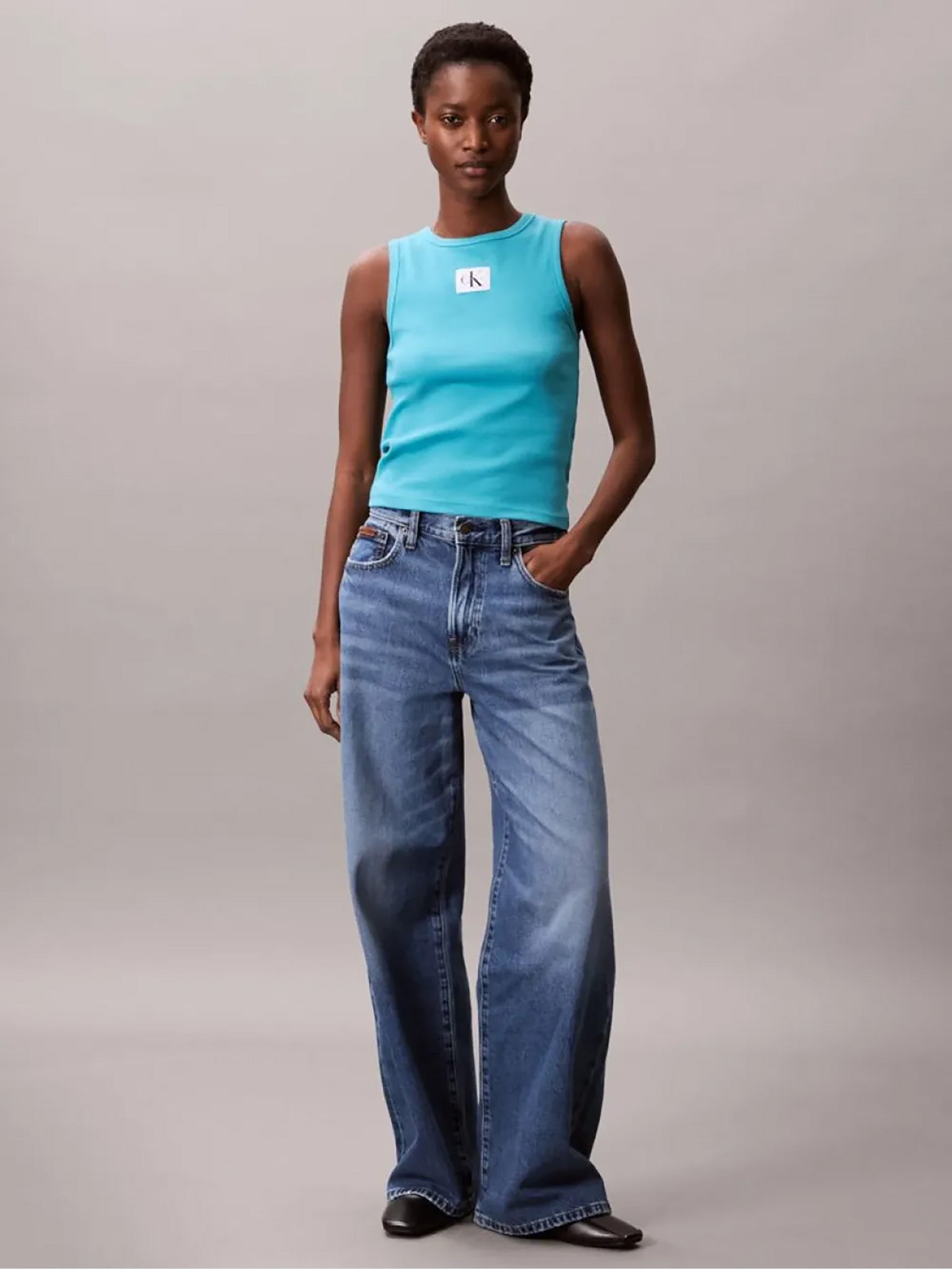 Γυναικεία μπλούζα ριπ A - WVN LBL 2X2 CTTN LV047C201GXEG | LV047C201GXEG