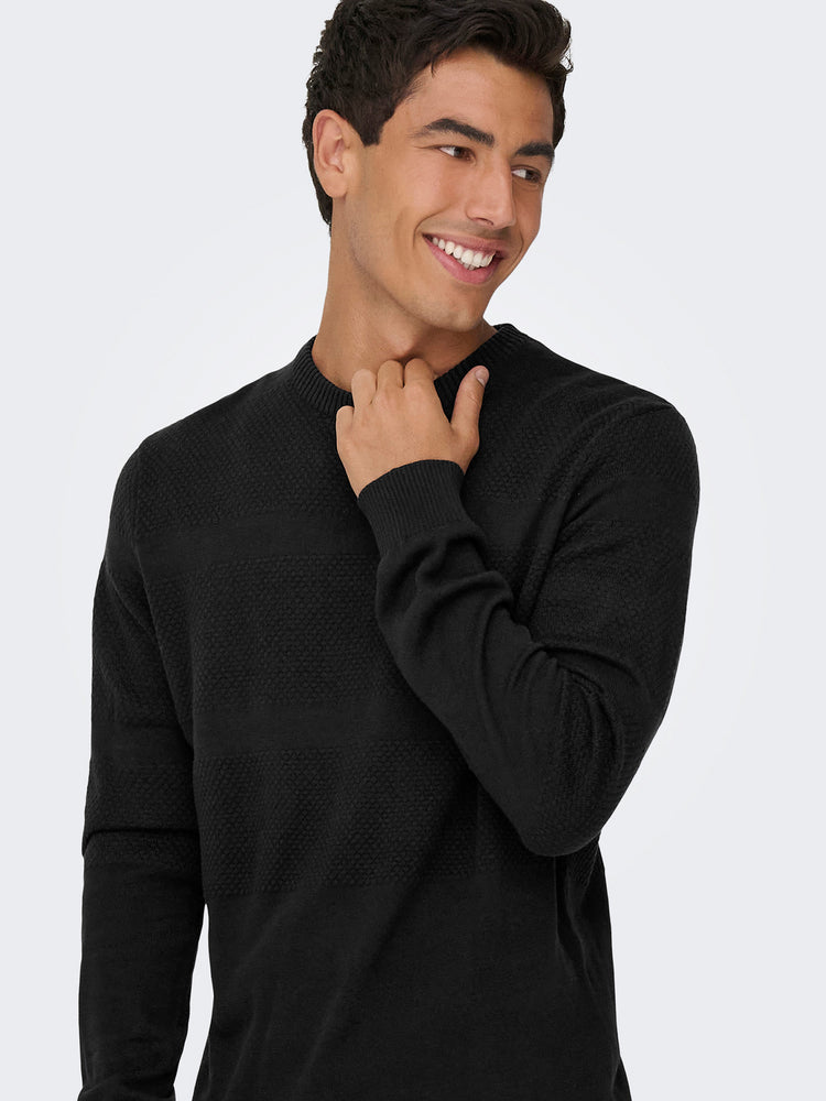 Ανδρική μπλούζα πλεκτή ONSMALIK REG 12 PINAPLE CREW KNIT NOOS 22033298 | 22033298