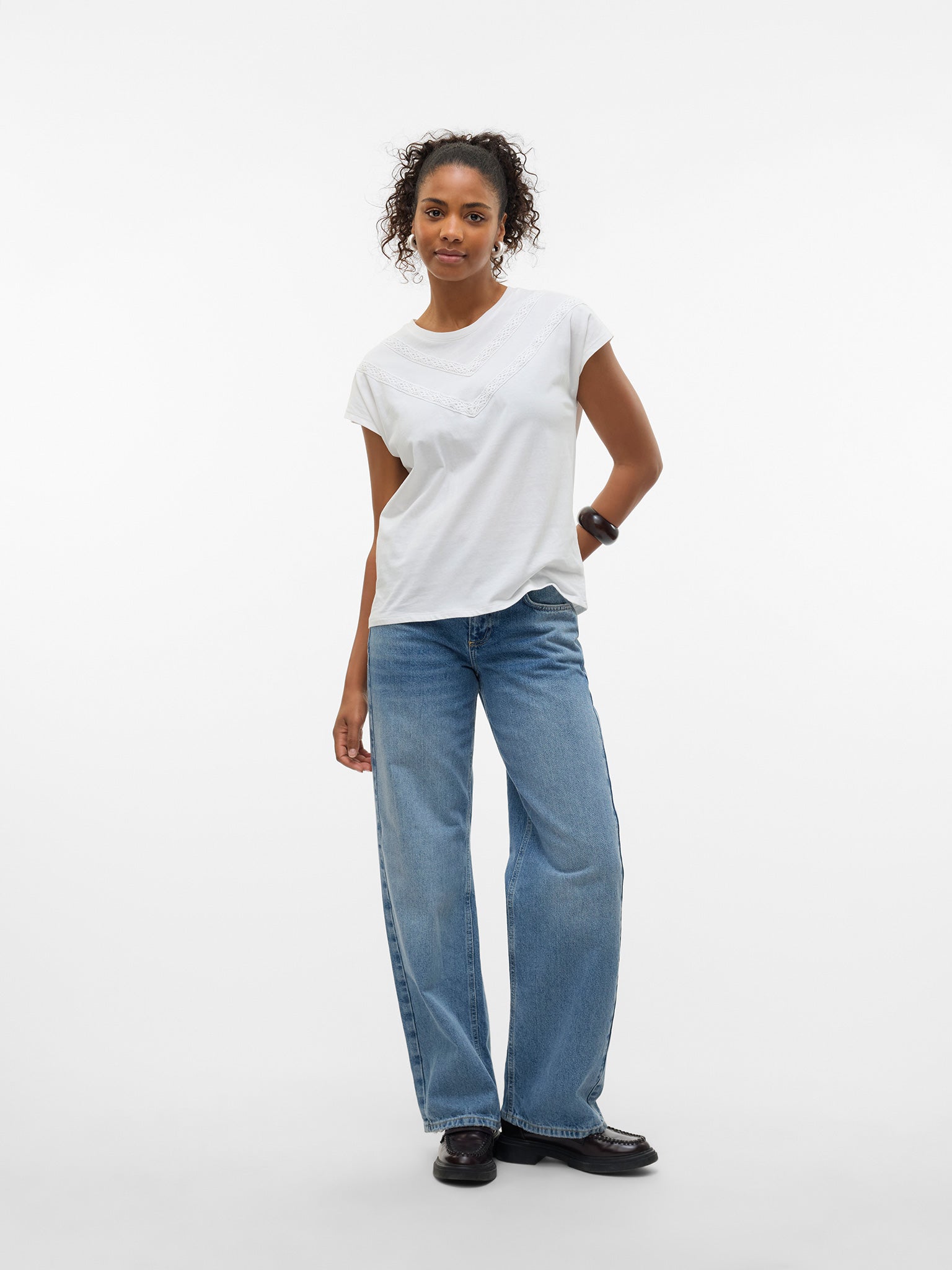 Γυναικεία μπλούζα κέντημα VMPANNA AVA SS TOP JRS 10329678 | 10329678