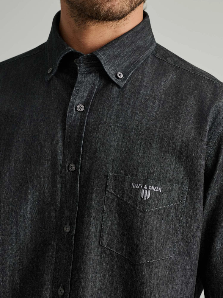 Ανδρικό πουκάμισο τζιν denim black 24NG.SD195/1B | 24NG.SD195/1B